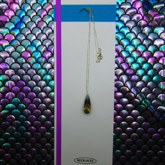 Smoky Citrine Quartz Faceted Drop Gemstone 18" Dainty Necklace - Picture 1 of 4